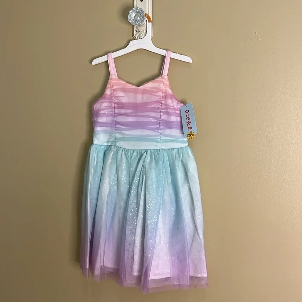 Cat & Jack pastel shimmering dress small 6/7